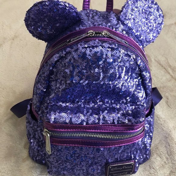 EUC Loungefly Rare Grail Disney Parks Purple Potion Mini Backpack Collectible - Picture 1 of 12